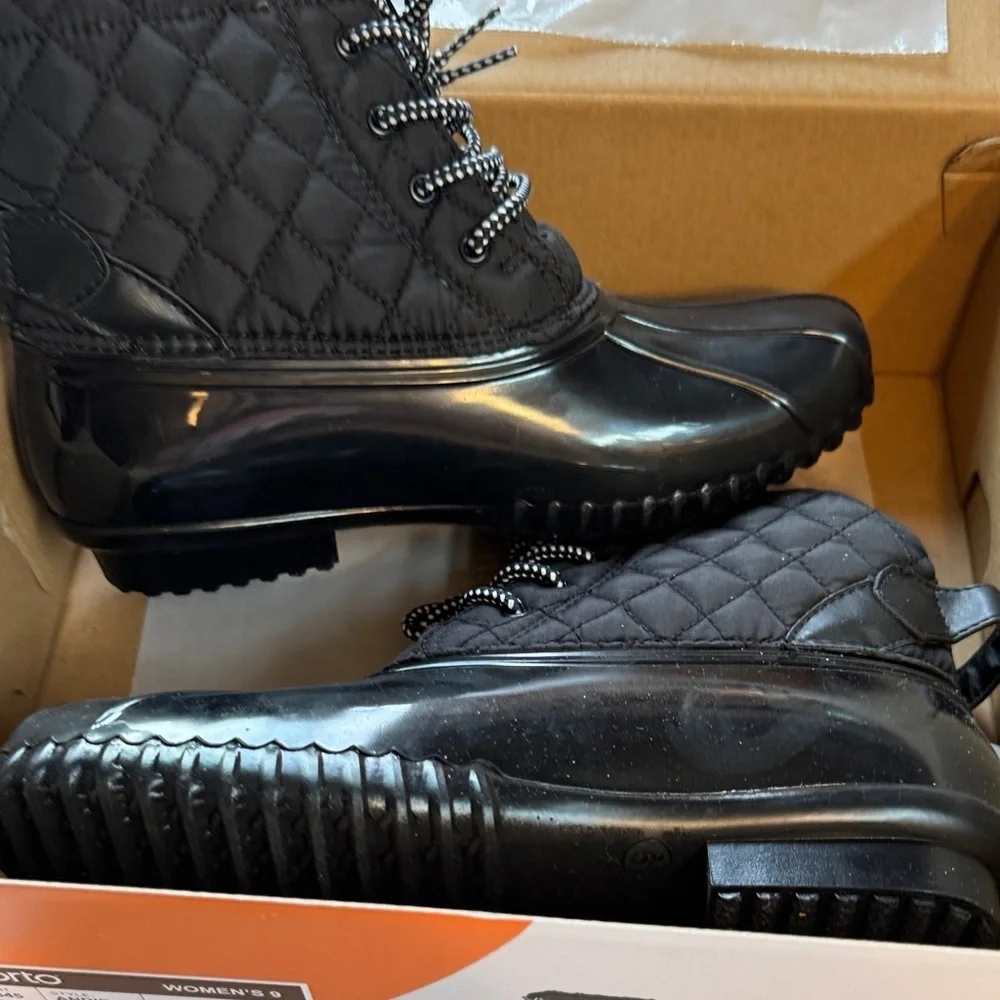 Sporto Black Quilted Women's Boots